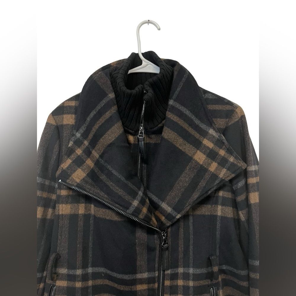 CALVIN KLEIN | Plaid Wool Blend Double Wrap Trench Coat PL - Picture 4 of 8